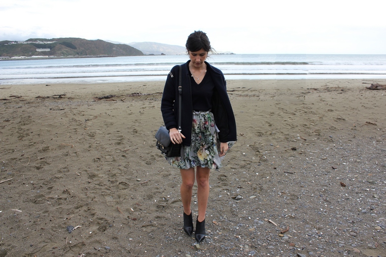 karen walker floral skirt zara bomber jacket fashion blog
