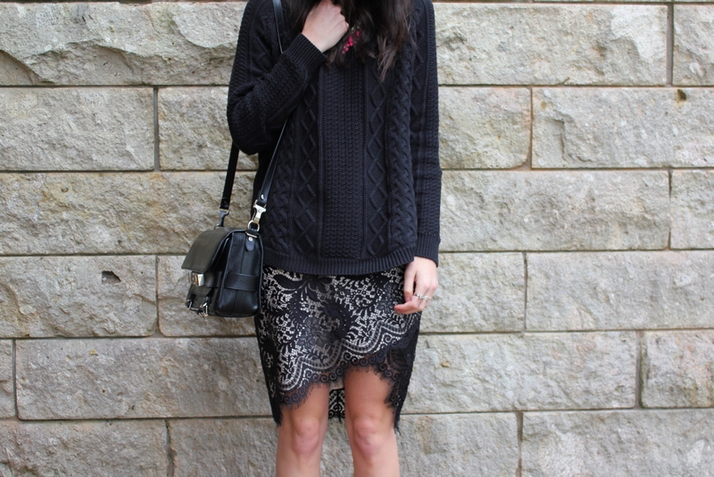 witchery cable knit lover sara lace skirt PS11 wellington