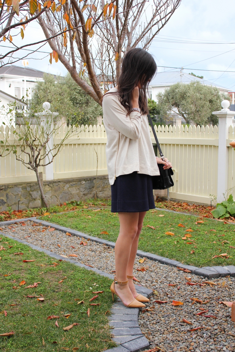 OOTD: Wearing Quince leather shirt w/ white midi skirt - Mademoiselle