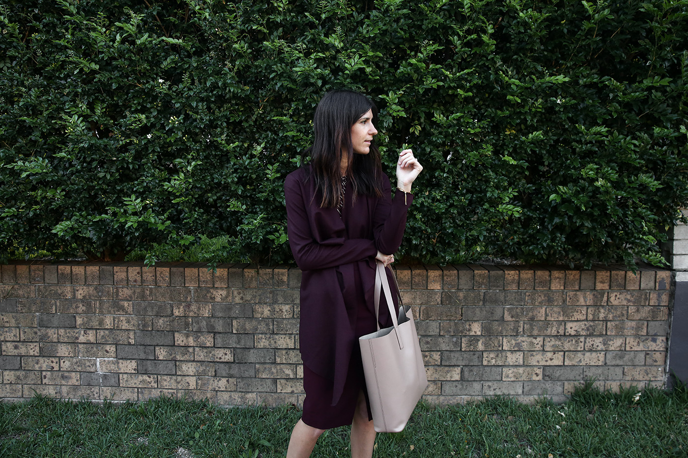 Burgundy office outlet dress