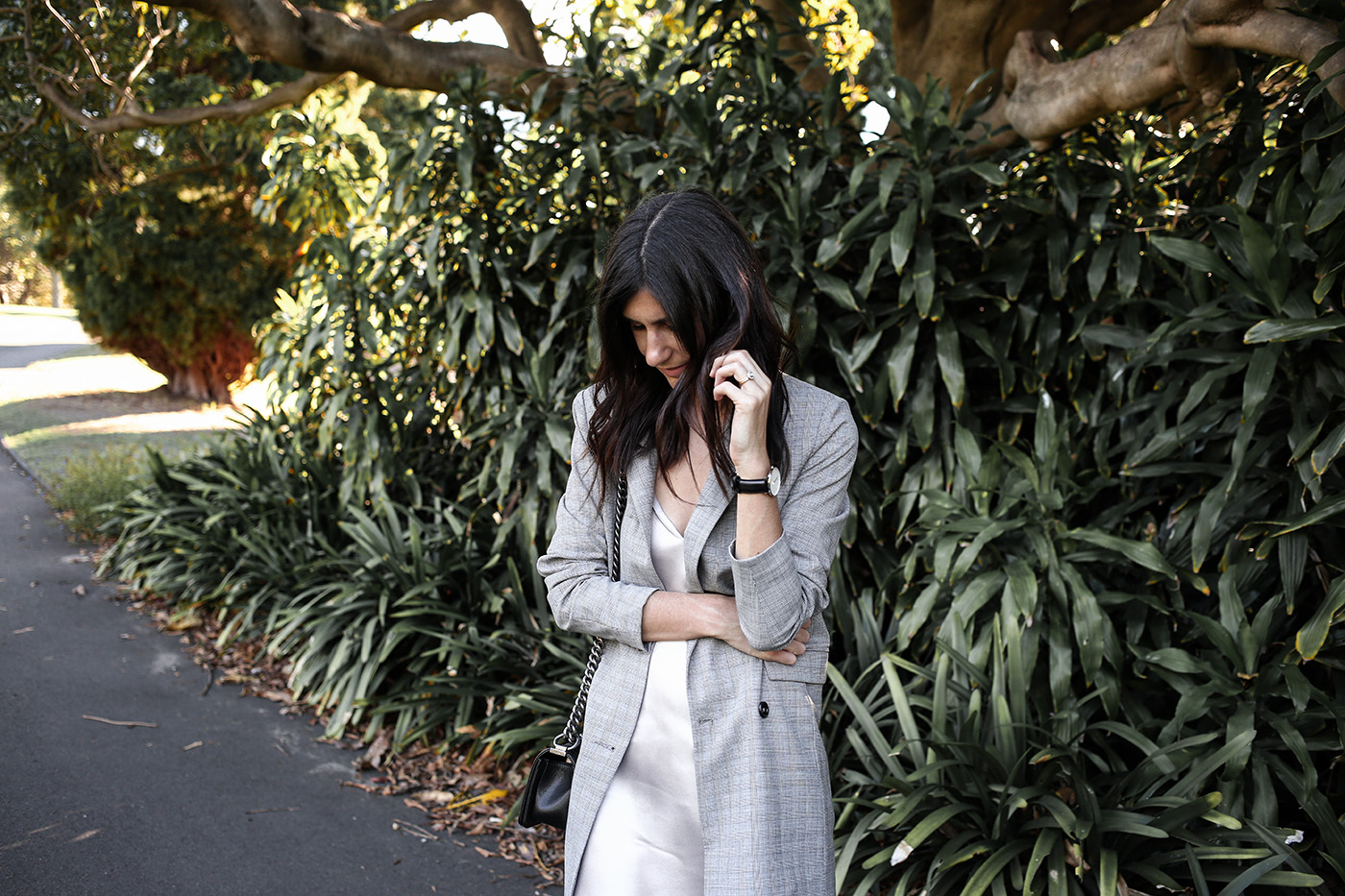 OOTD: Wearing Quince leather shirt w/ white midi skirt - Mademoiselle