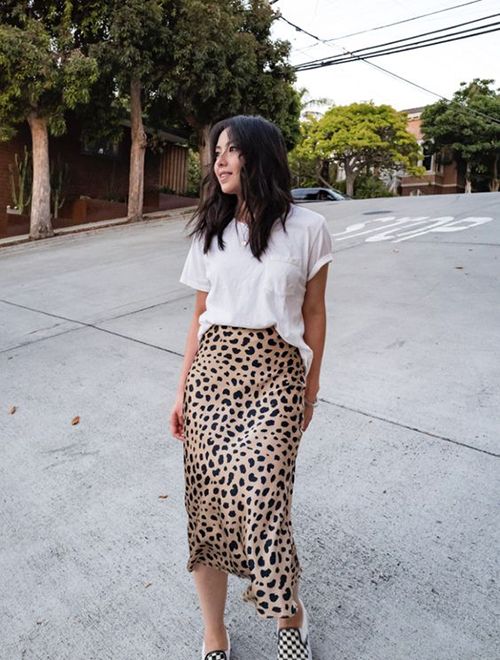 OOTD: Wearing Quince leather shirt w/ white midi skirt - Mademoiselle