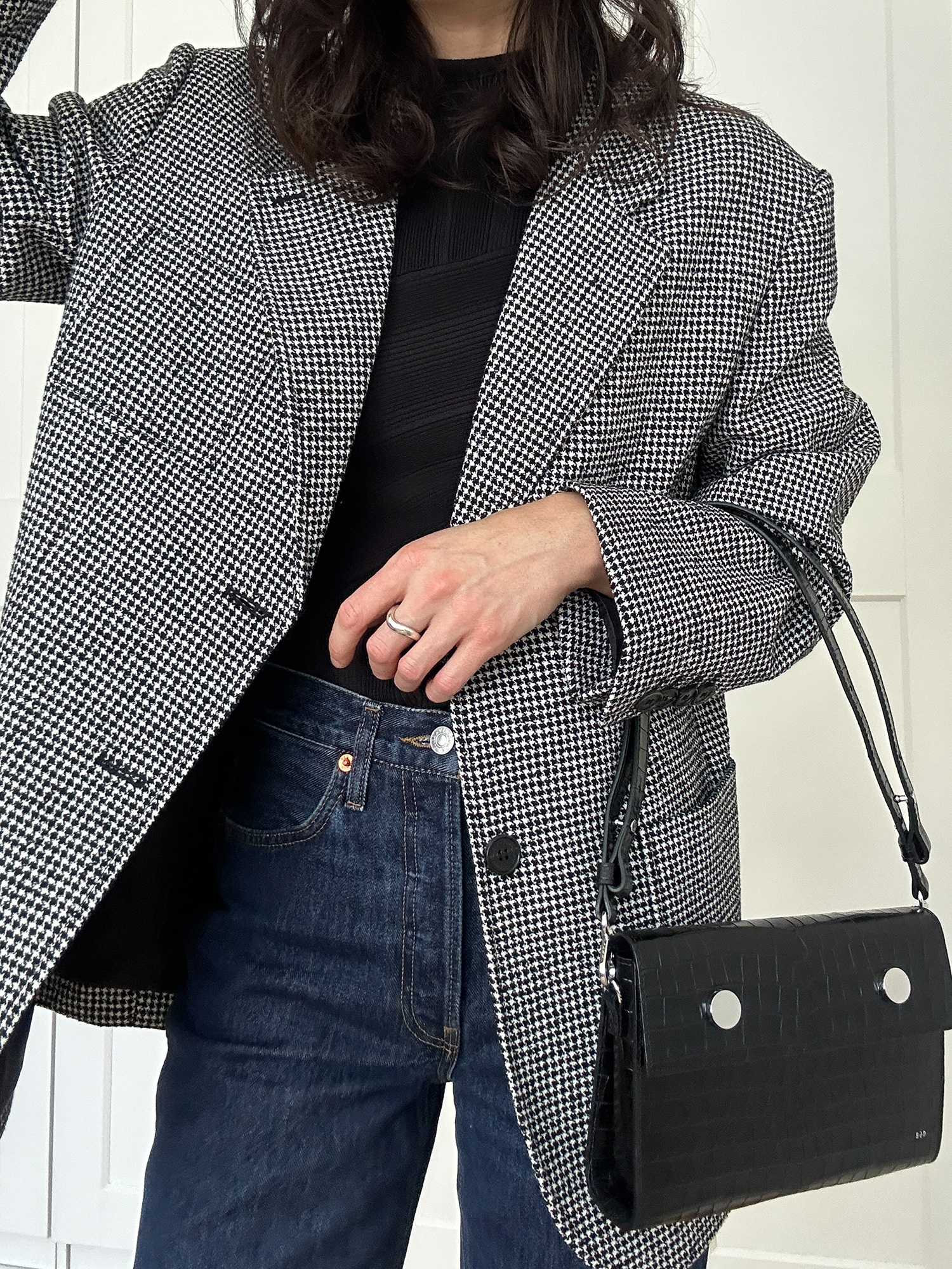 Items I own on Sale featuring DUNST Houndstooth daddy blazer