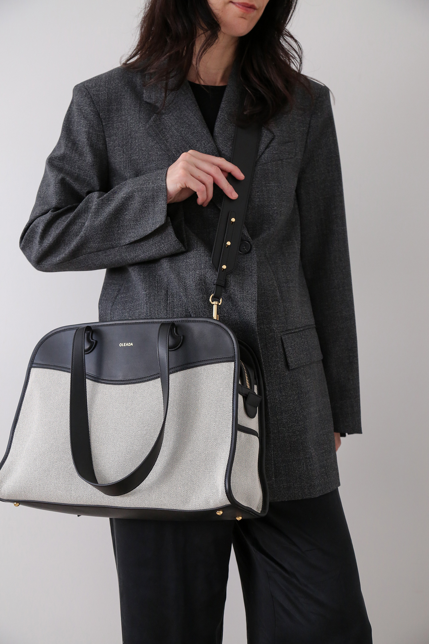 workwear satchel worn crossbody