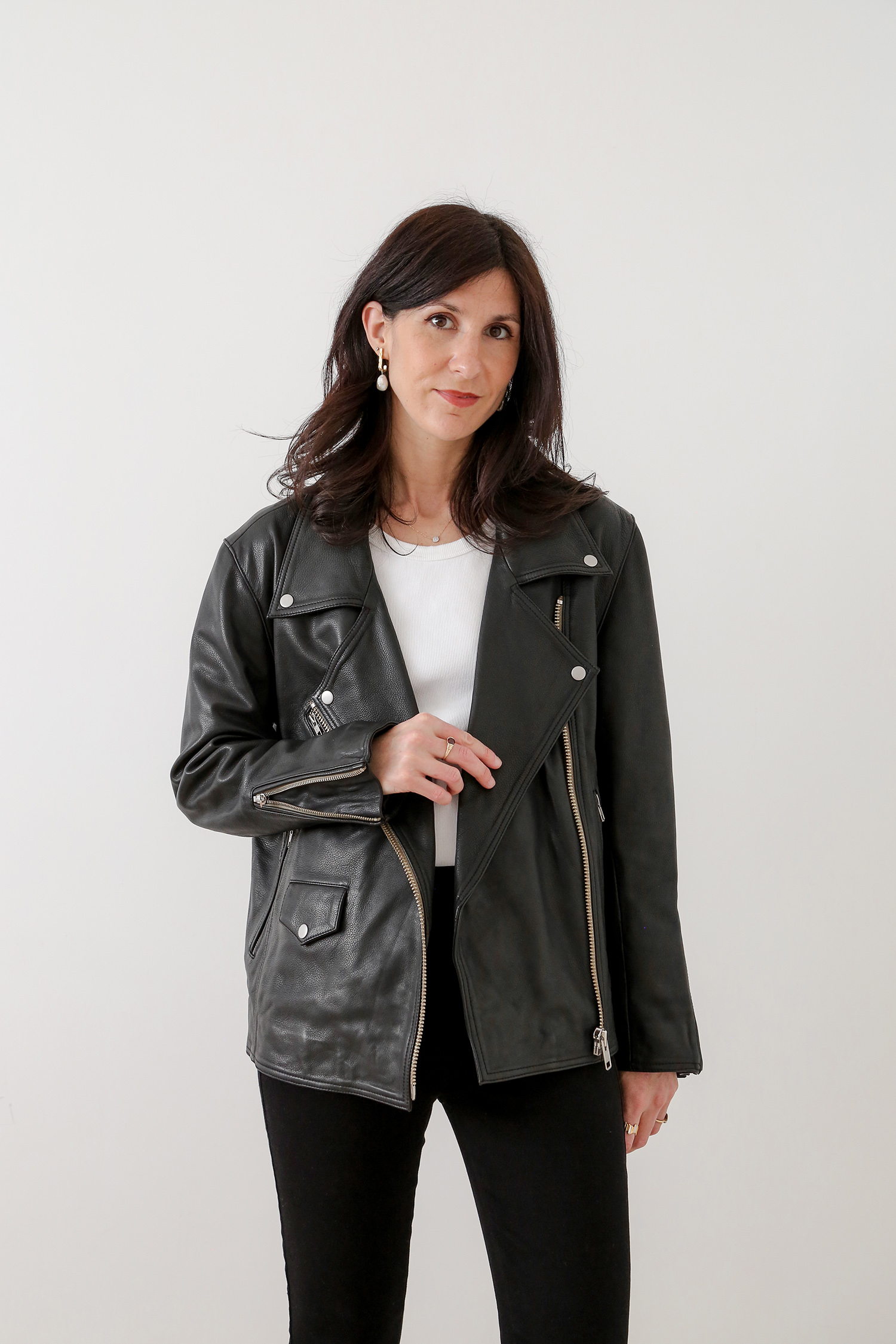 Quince 100% leather oversized biker jacket review