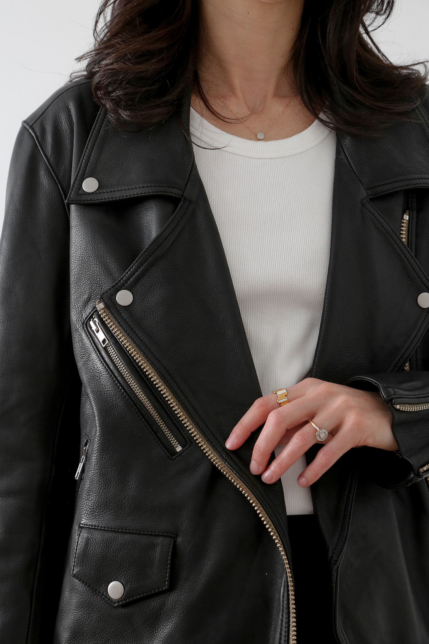 biker jacket details