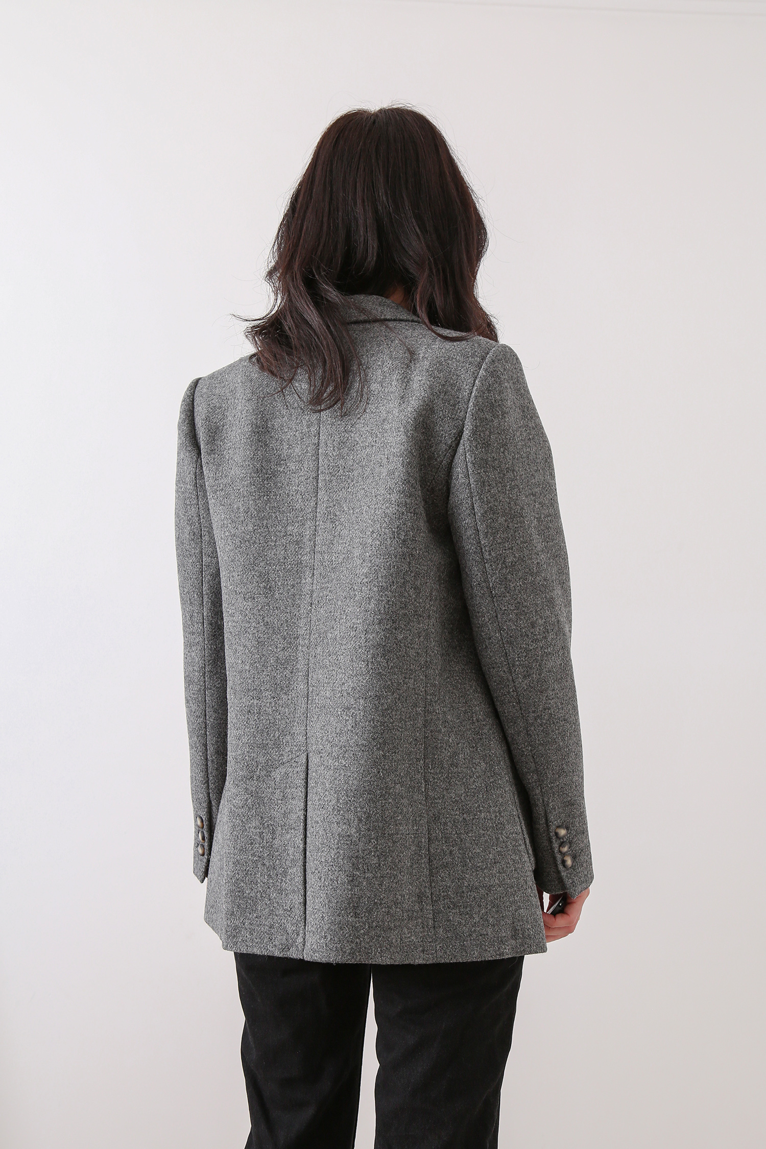 minimal grey wool jacket