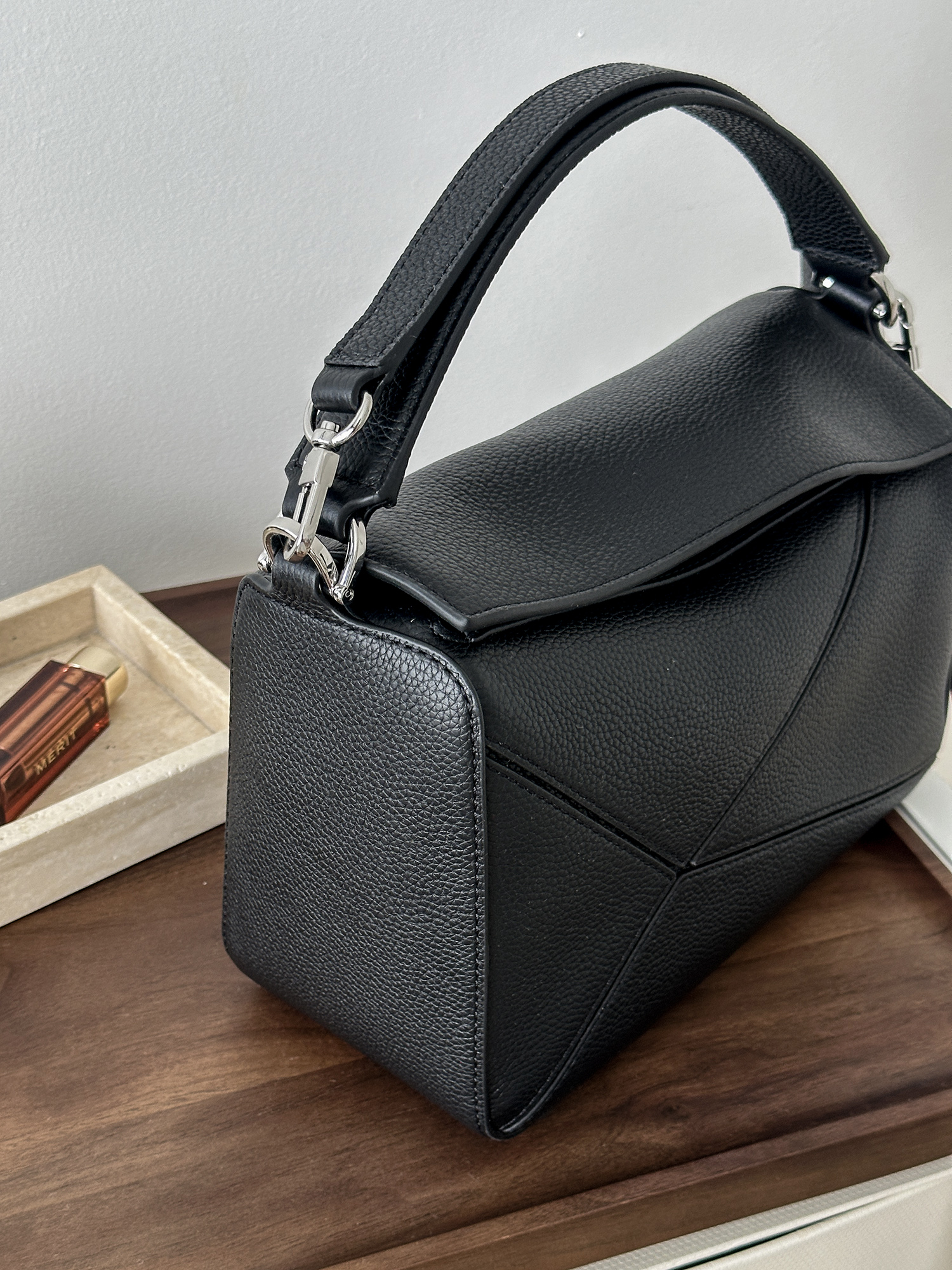 Sides of leather bag