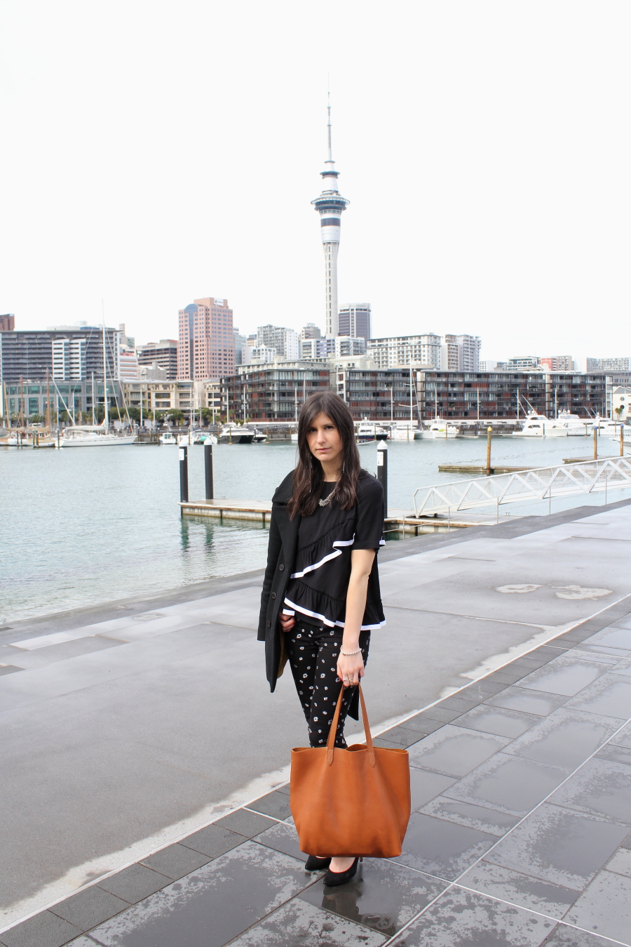 NZFW streetstyle ruby charlie jeans karen walker docker slanting frill top