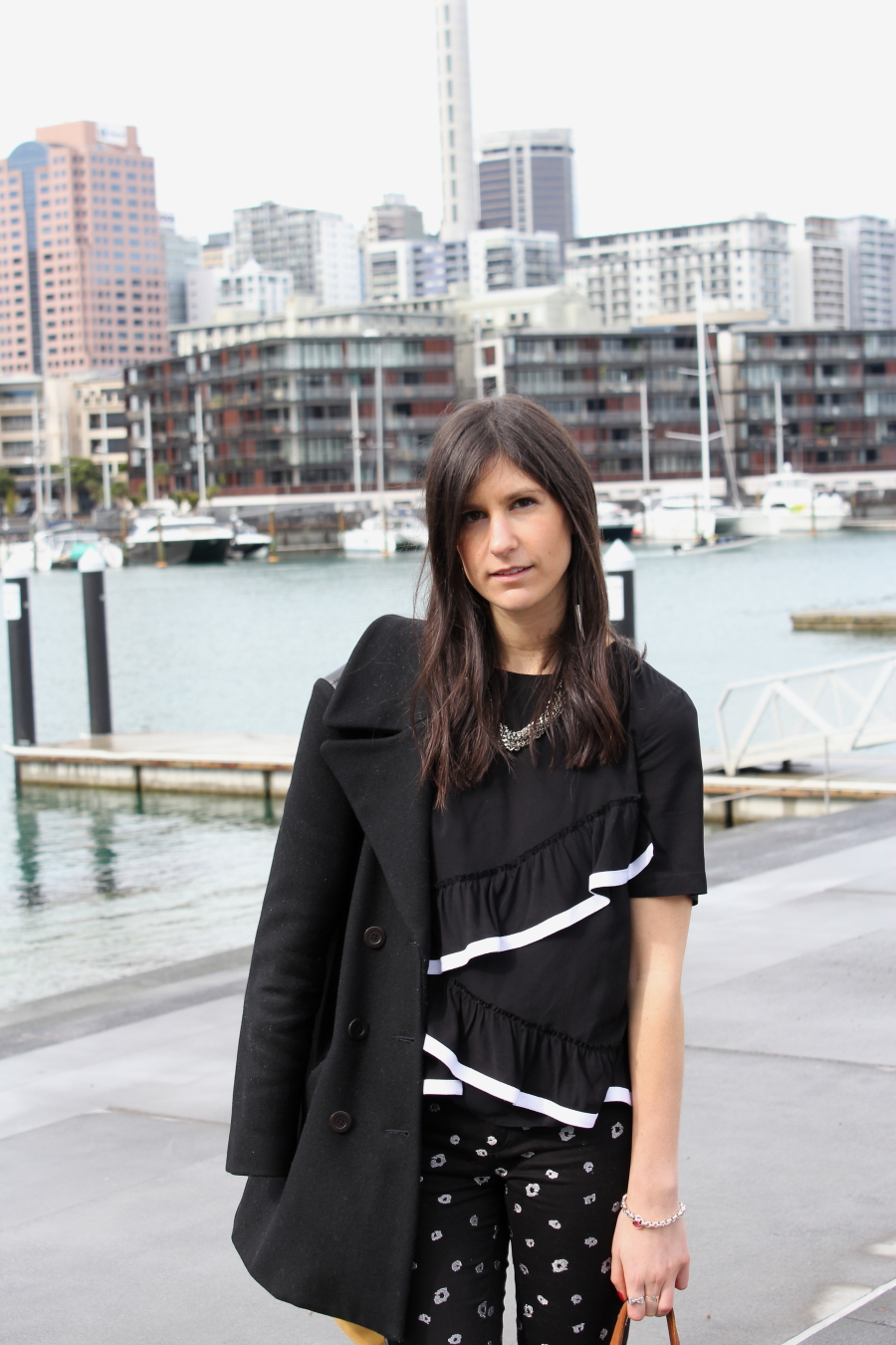 NZFW streetstyle ruby charlie jeans karen walker docker slanting frill top