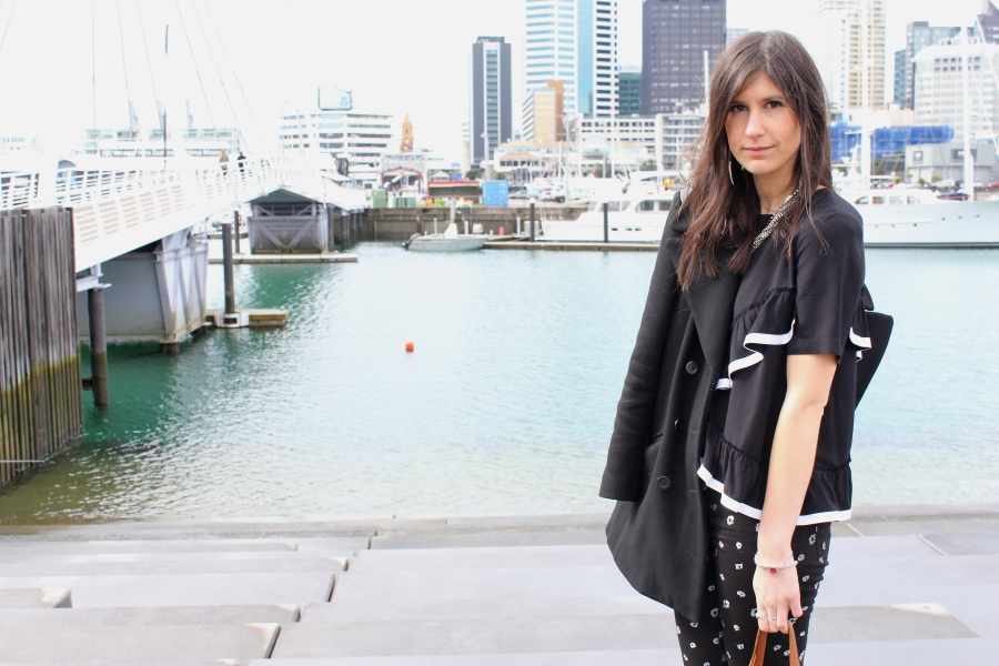 NZFW streetstyle ruby charlie jeans karen walker docker slanting frill top