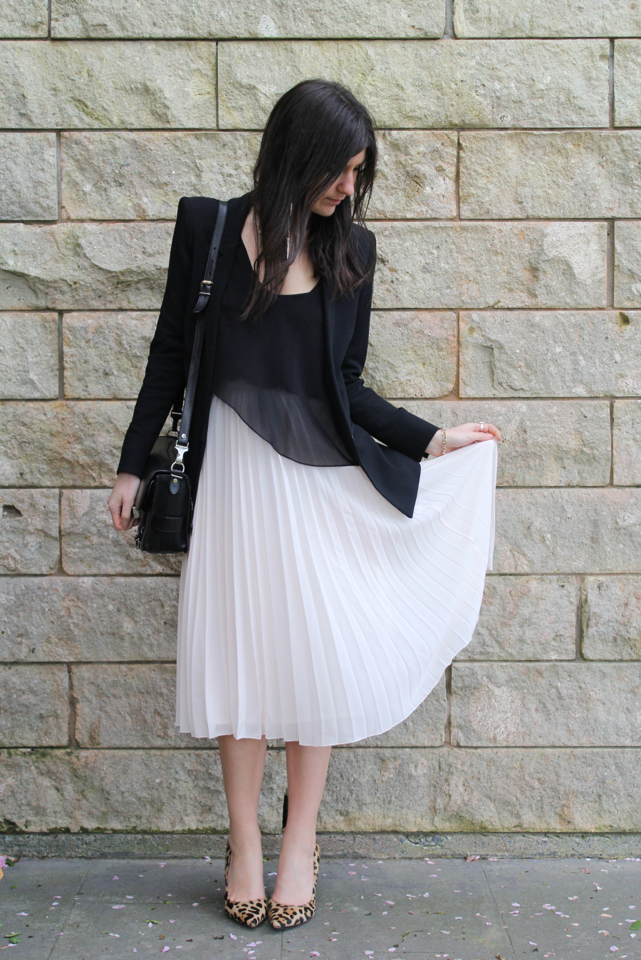 midi pleated skirt