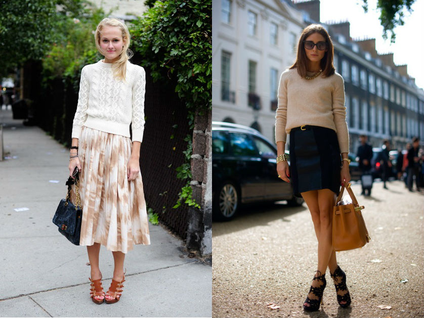 winter wardrobe street style shrunken knit sweaters