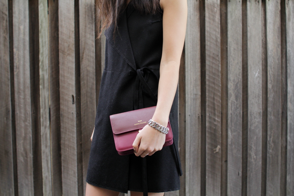 Mademoiselle leather clutch bag