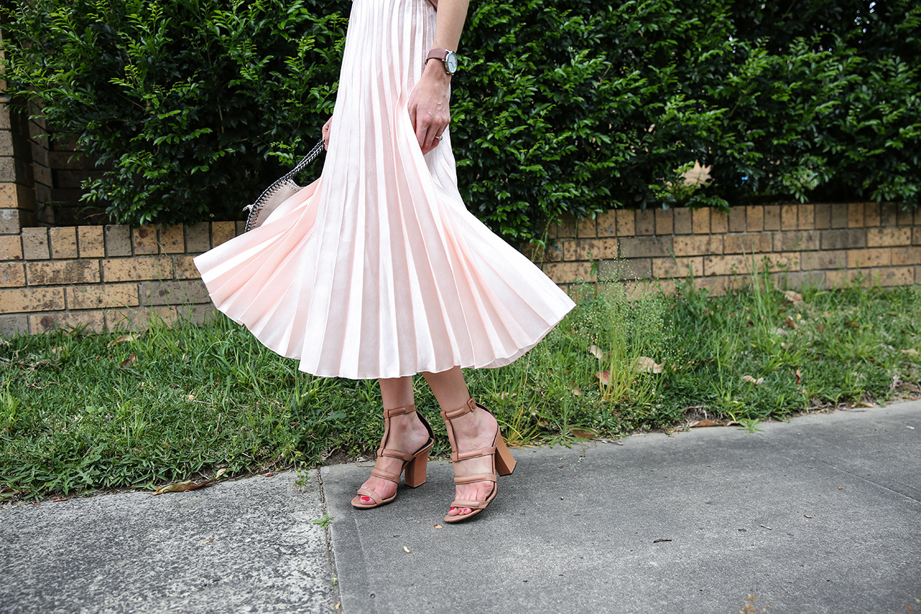 pink pleated skirt ruby nz
