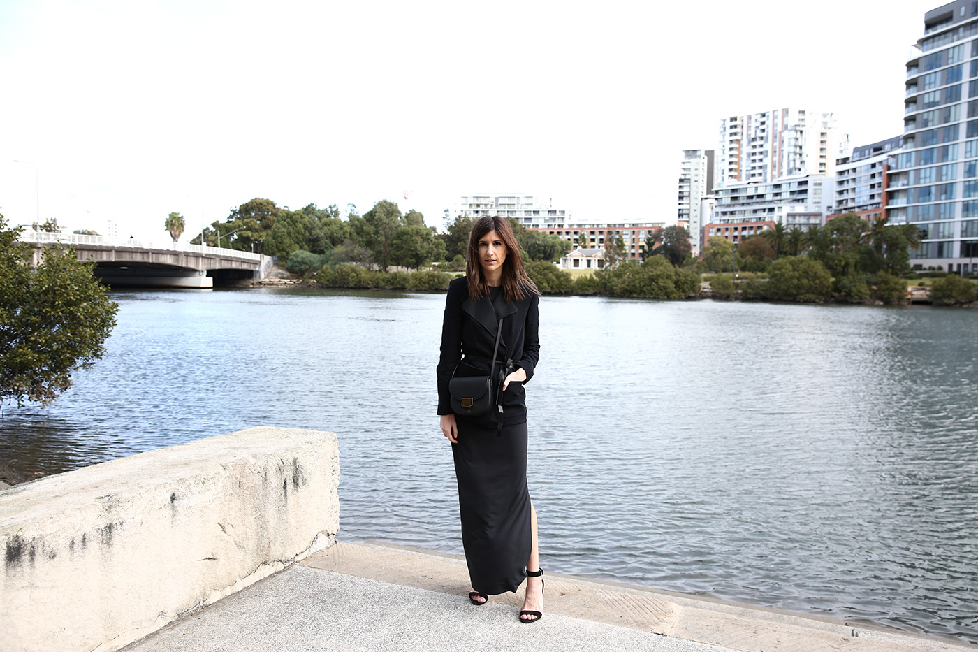 outfit wearing grana pima maxi dress isabel marant blazer