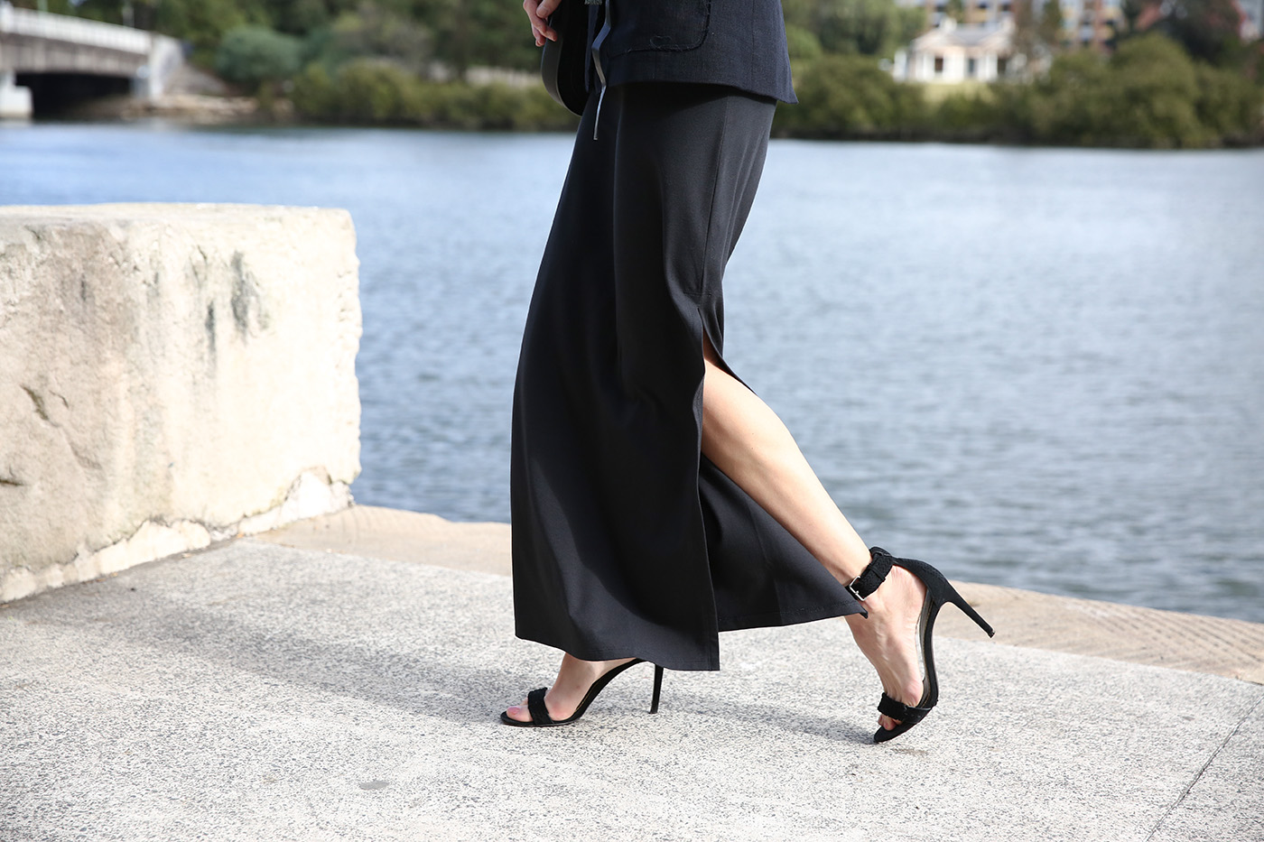 outfit wearing grana pima maxi dress isabel marant blazer